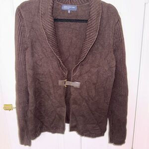 Jones New York Brown Knit Cardigan